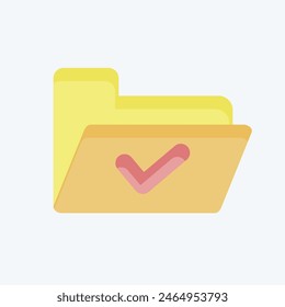 Icon Folder. related to Button Download symbol. color mate style. simple design illustration