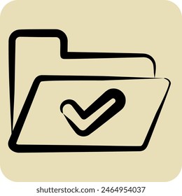 Icon Folder. related to Button Download symbol. hand drawn style. simple design illustration
