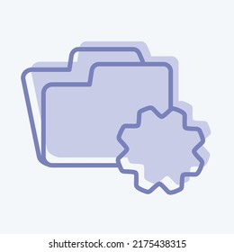Icon Folder Settings. suitable for Programming symbol. two tone style. simple design editable. design template vector. simple symbol illustration