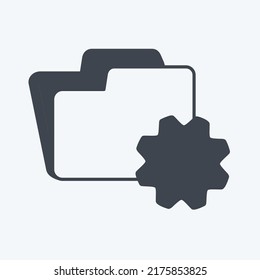 Icon Folder Settings. suitable for Programming symbol. glyph style. simple design editable. design template vector. simple symbol illustration