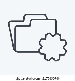 Icon Folder Settings. suitable for Programming symbol. line style. simple design editable. design template vector. simple symbol illustration