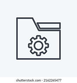 Icon Folder Settings. suitable for User Interface symbol. line style. simple design editable. design template vector. simple symbol illustration