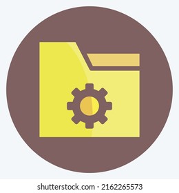 Icon Folder Settings. suitable for User Interface symbol. flat style. simple design editable. design template vector. simple symbol illustration