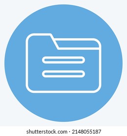 Icon Folder. suitable for web interface symbol. blue eyes style. simple design editable. design template vector. simple symbol illustration