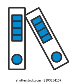 Icon Of Folders With Clip. Editable Bold Outline With Color Fill Design. Vector Illustration.