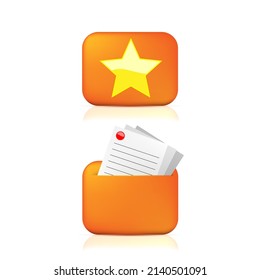 Icon folders documents and favorites vector illustration isolated on white background