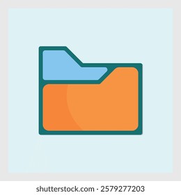 An Icon of a Folders in vector graphic for storing data and files in a system