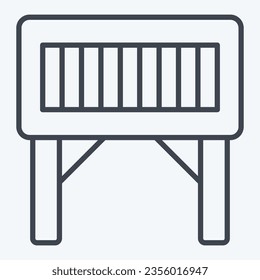 Tabla plegable de iconos. relacionado con el símbolo Camping. estilo de línea. diseño simple editable. ilustración simple