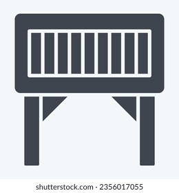 Icon Folding Table. related to Camping symbol. glyph style. simple design editable. simple illustration