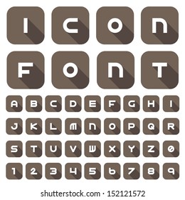 Icon font and numbers, Vector illustration.