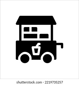 Icon Food Cart Glyph, Flat Icon Logo Illustration Vector Isolated. Suitable for Web Design, Logo, App. 
