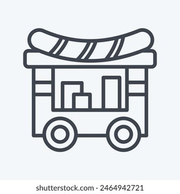 Icon Food Cart. related to City symbol. line style. simple design illustration