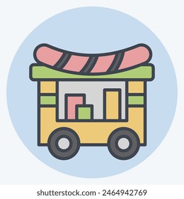 Icon Food Cart. related to City symbol. color mate style. simple design illustration