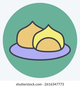 Icon Food Folk. related to Kazakhstan symbol. color mate style. design editable