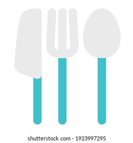 icon food place using flat style and blue color dominate