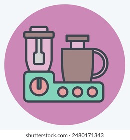 Icon Küchenmaschine. bezieht sich auf Küchenwerkzeugsymbol. Farbpaarungsstil. Einfache Designabbildung