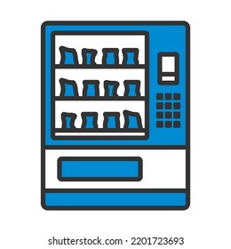 Icon Of Food Selling Machine. Editable Bold Outline With Color Fill Design. Vector Illustration.