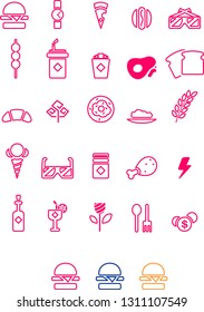 icon food set with color - vector
