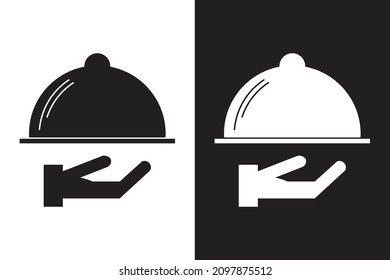 Icon of Food Tray Cover vector illustration , for Food Business Restaurant Sign.