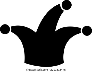 The icon of the fool's cap. The joker icon. Simple vector illustration on a white background..eps
