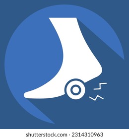 Icon Foot 2. related to Body Ache symbol. long shadow style. simple design editable. simple illustration