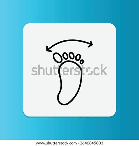 Icon of a foot with horizontal arrow, indicating the shoe is suitable for wide feet or provides extra width.