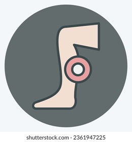 Icon Foot pain. related to Body Ache symbol. color mate style. simple design editable. simple illustration