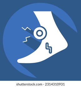 Icon Foot. related to Body Ache symbol. long shadow style. simple design editable. simple illustration