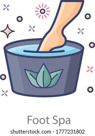 Icono del balneario de pie en diseño plano 