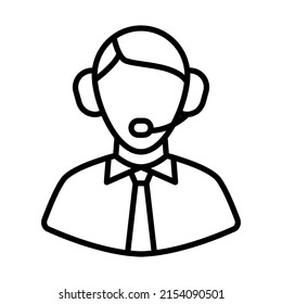 Icon Of Football Commentator. Bold outline design with editable stroke width. Vector Illustration.