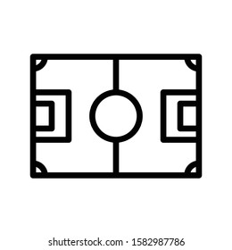 Icon football court in outline style. vector illustration and editable stroke. Isolated on white background.