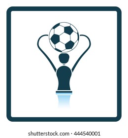 Icon of football cup. Shadow reflection design. Vector illustration.