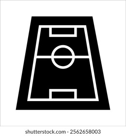  icon of a football field with boundary lines. Great for sports themes, especially football, or athletic training.