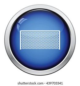 Icon of football gate. Glossy button design. Vector illustration.