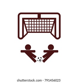 Icon of football player kicking ball to goal logo