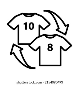 Icon Of Football Replace. Bold outline design with editable stroke width. Vector Illustration.