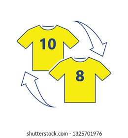 Icon of football replace . Thin line design. Vector illustration.