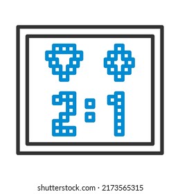 Icon Of Football Scoreboard. Editable Bold Outline With Color Fill Design. Vector Illustration.