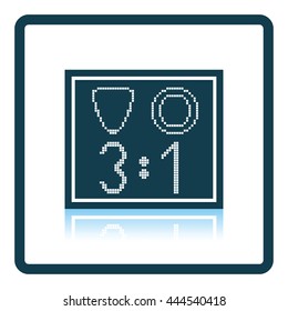 Icon of football scoreboard. Shadow reflection design. Vector illustration.