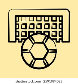 Icon football. Sports elements. Icon in hand drawn style.