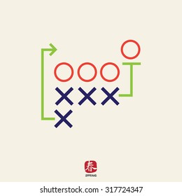Icon of football tactics plan