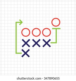 Icon of football tactics plan