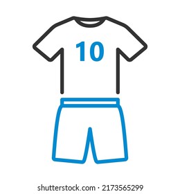 Icon Of Football Uniform. Editable Bold Outline With Color Fill Design. Vector Illustration.