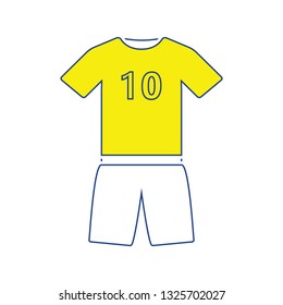 Icon of football uniform. Thin line design. Vector illustration.