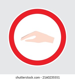 icon forbidden to catch red circle gray background