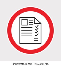 
icon forbidden checklist red circle gray background