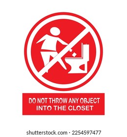 icon forbids flushing anything down the toilet vector illustration logo design