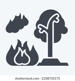 Icon Forest Fires. related to Nuclear symbol. glyph style. simple design editable. simple illustration