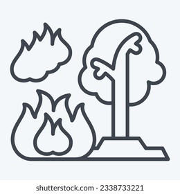 Icon Forest Fires. related to Nuclear symbol. line style. simple design editable. simple illustration