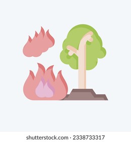 Icon Forest Fires. related to Nuclear symbol. flat style. simple design editable. simple illustration